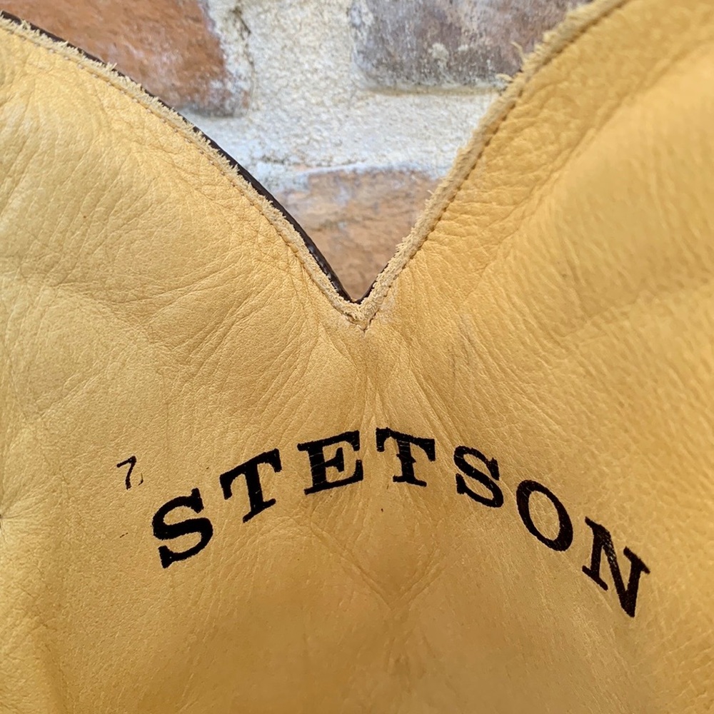 Sold STETSON Serape Blanket Aztec Blue Brown Knee High Western Cowgirl Boots - Picture 8 of 11